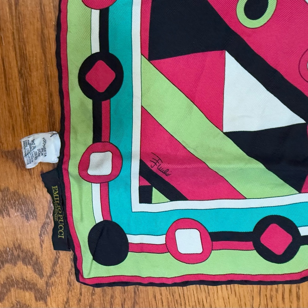 EMILIO PUCCI Silk Colorful Abstract Scarf - Picture 2 of 4